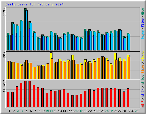 Daily usage for February 2024