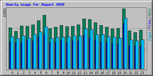 Hourly usage for August 2020
