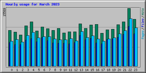 Hourly usage for March 2023